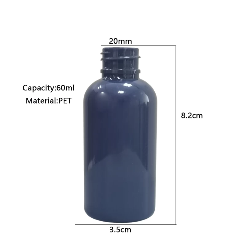 Fabricant de bouteilles en plastique PET Round 60ml Flacon compte-gouttes d'huile essentielle de 2 oz