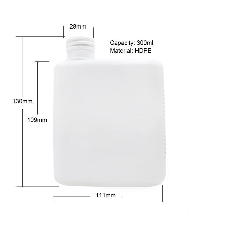 Custom Printed Lotion Bottle Packaging 300ml Empty Square HDPE Plastic Bottle