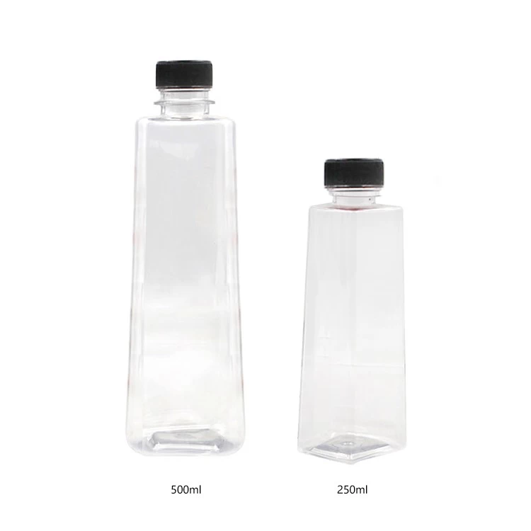 China 250ml 500ml Clear Empty PET Plastic Juice Bottles manufacturer