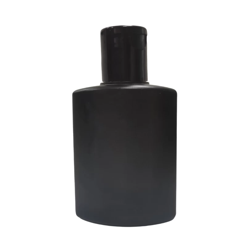 Tanning Oil Packaging HDPE Flat Square Black 100ml Lotion Squeeze Plastic Bottle