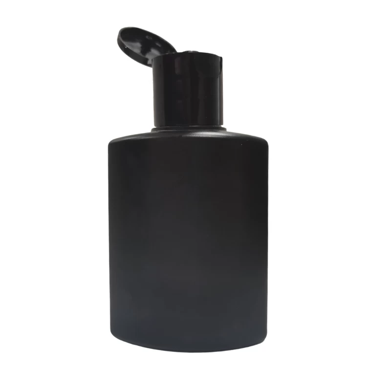 鞣油包装 HDPE 扁平方形黑色 100ml 乳液挤压塑料瓶