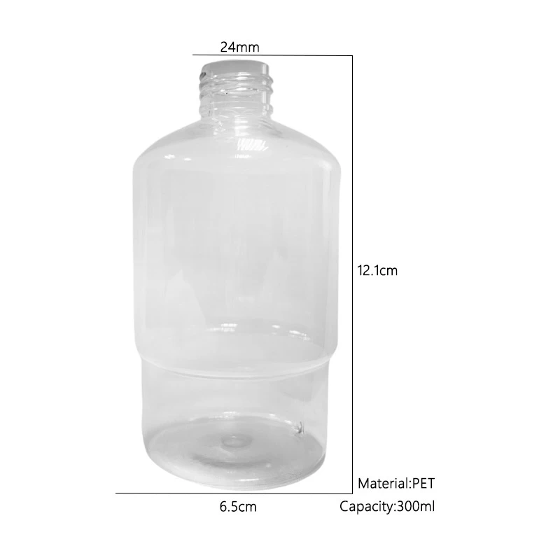 Bouteilles de shampoing en plastique transparent vides PET 300 ml 10 oz