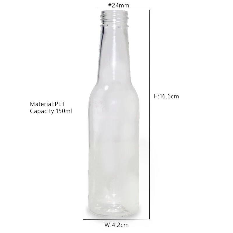 空的 5 盎司 150 毫升透明 PET 塑料酒瓶