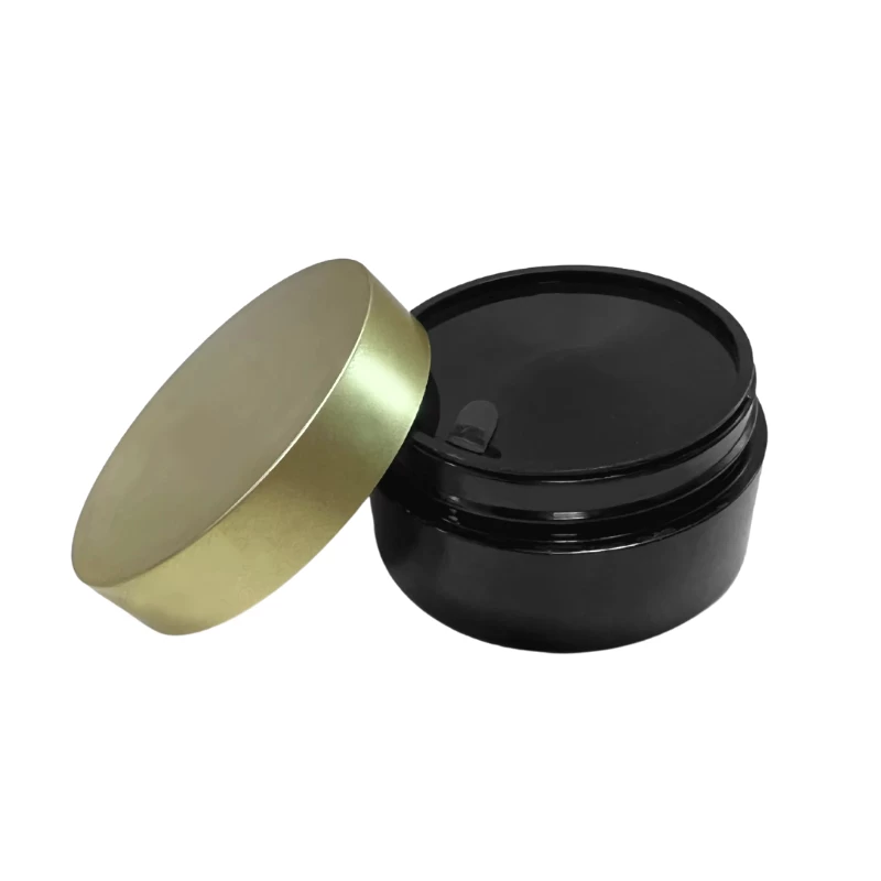 OEM Empty 50g Cosmetic Cream Jar Black PET Plastic Jars Wholesale Supplier