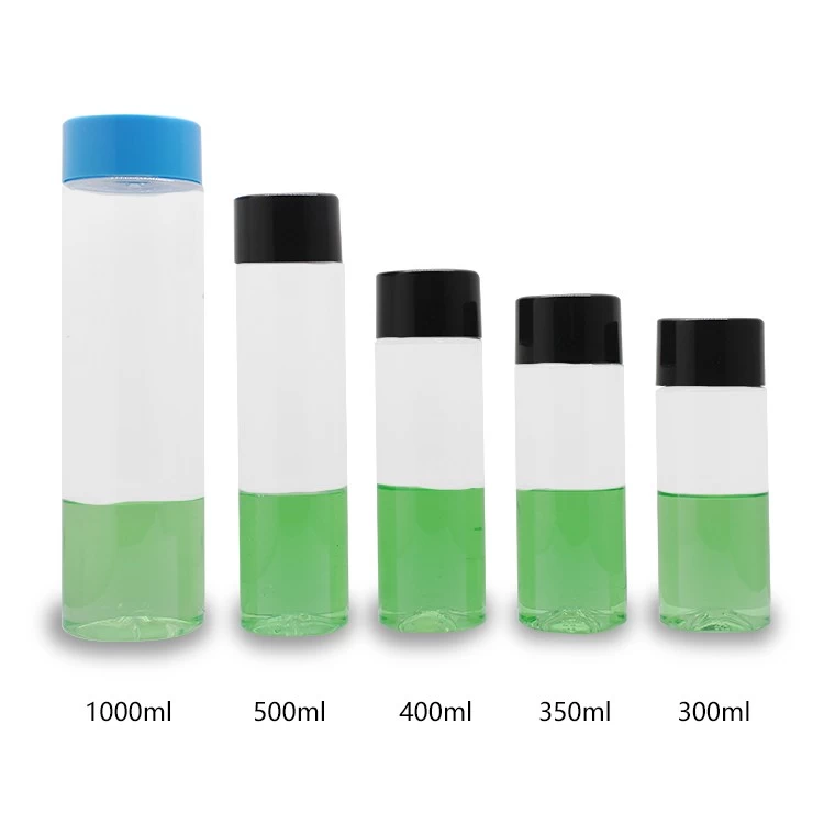 300ml 350ml 400ml 500ml 1L PET Bottiglia a forma di VOSS in plastica