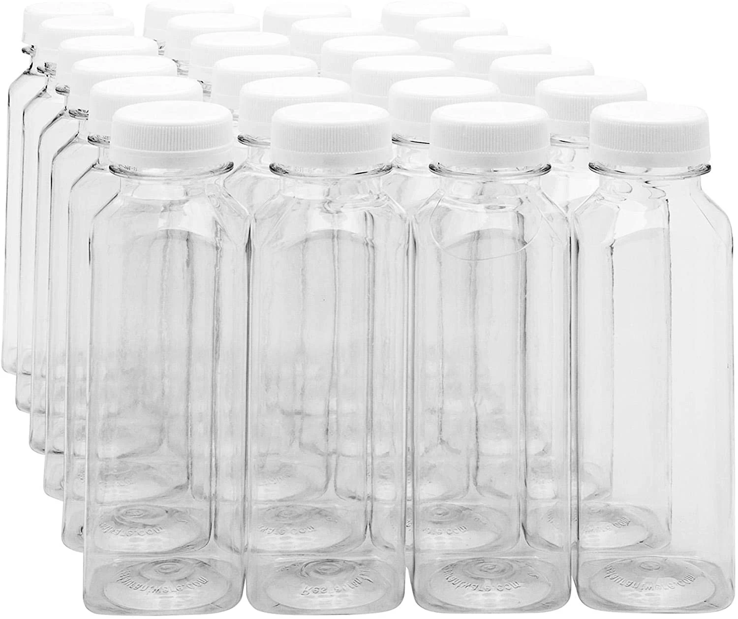 [ 100 Pack ] Empty Plastic Juice Bottles with Tamper Evident Caps 64 Oz.