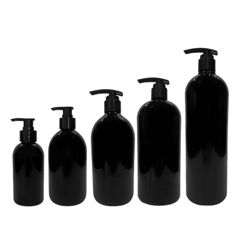 250ml 500ml 800ml 1L 黑色沐浴露瓶塑料洗发水瓶