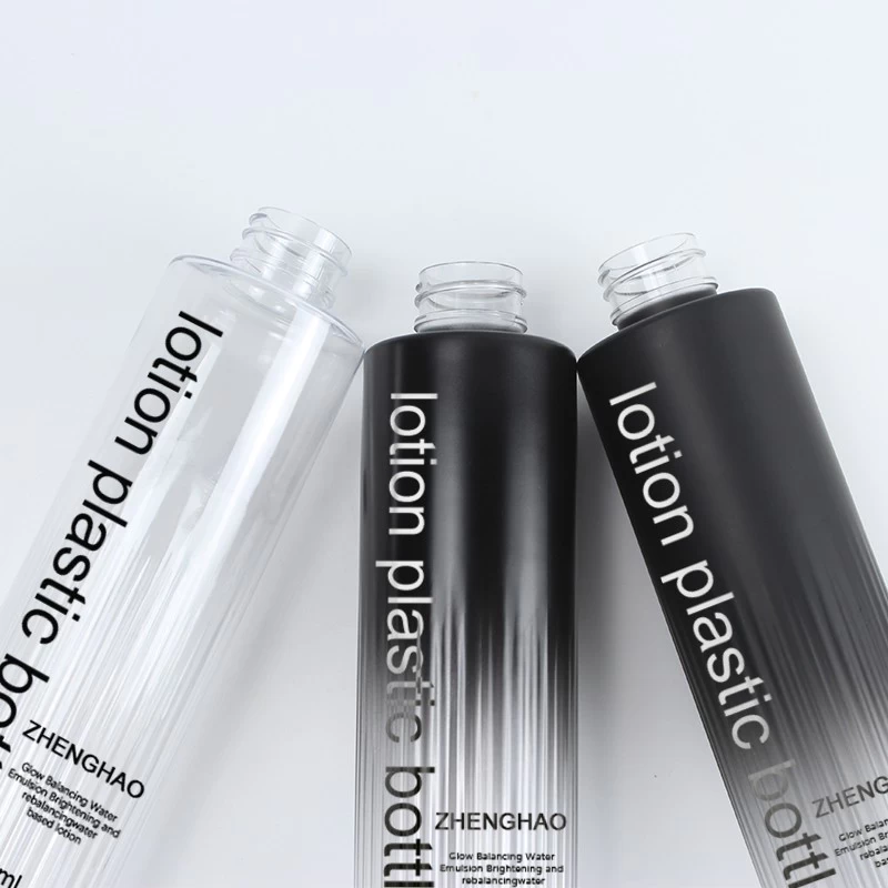 中国 350ml 400ml 500ml Black Color Gradient PET Cosmetic Moisturizer Toner Bottles Plastic Shampoo - COPY - tsdddj 制造商