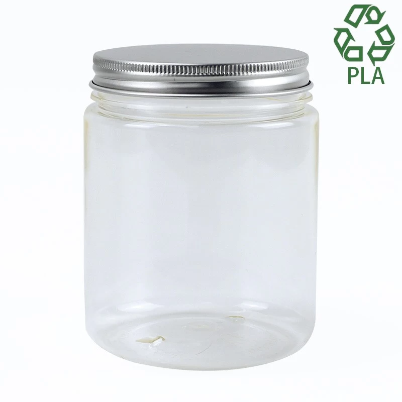 porcelana 1500Ml 2000Ml with round lids wide mouth stackable cookie food  wholesale PET clear plastic grip jars - COPY - mkf8da fabricante