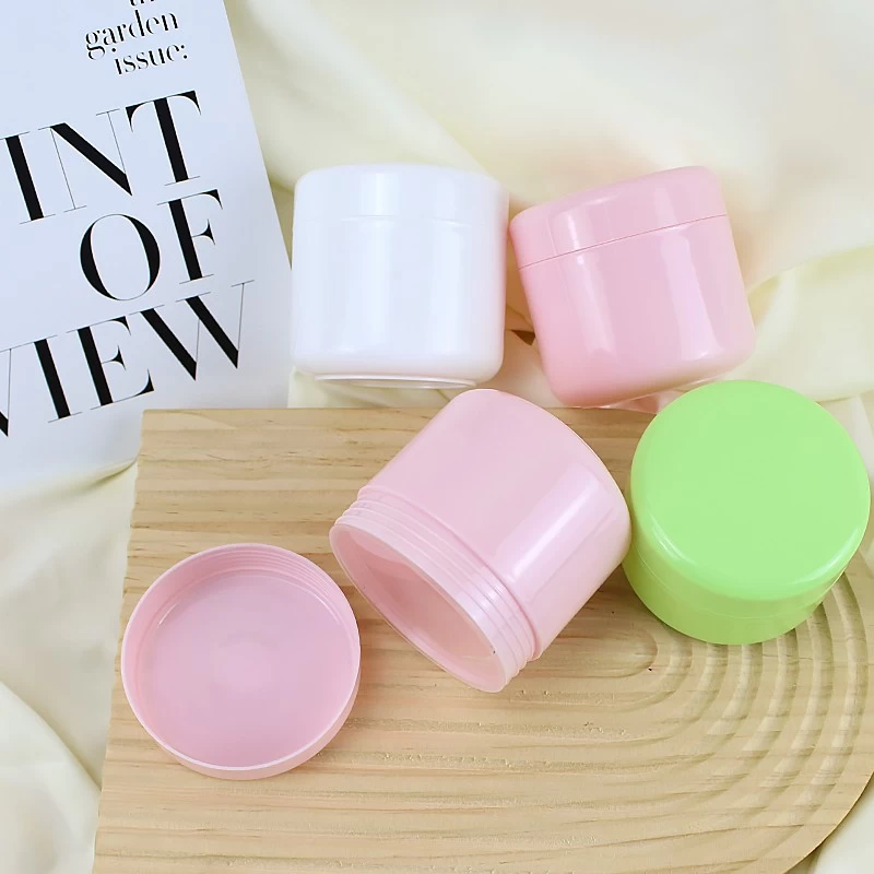 China Double Wall PP jars 100ml 150ml Face Hand Hair Skin Care Lotions Dome Lip Scrub Plastic Cream Jar Cosmetic Container manufacturer