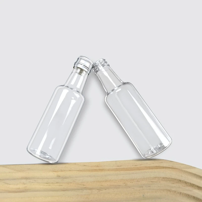 China Mini 2oz Pocket Plastic Clear Liquid Wine Liquor Vodka Enhancer Bottle manufacturer