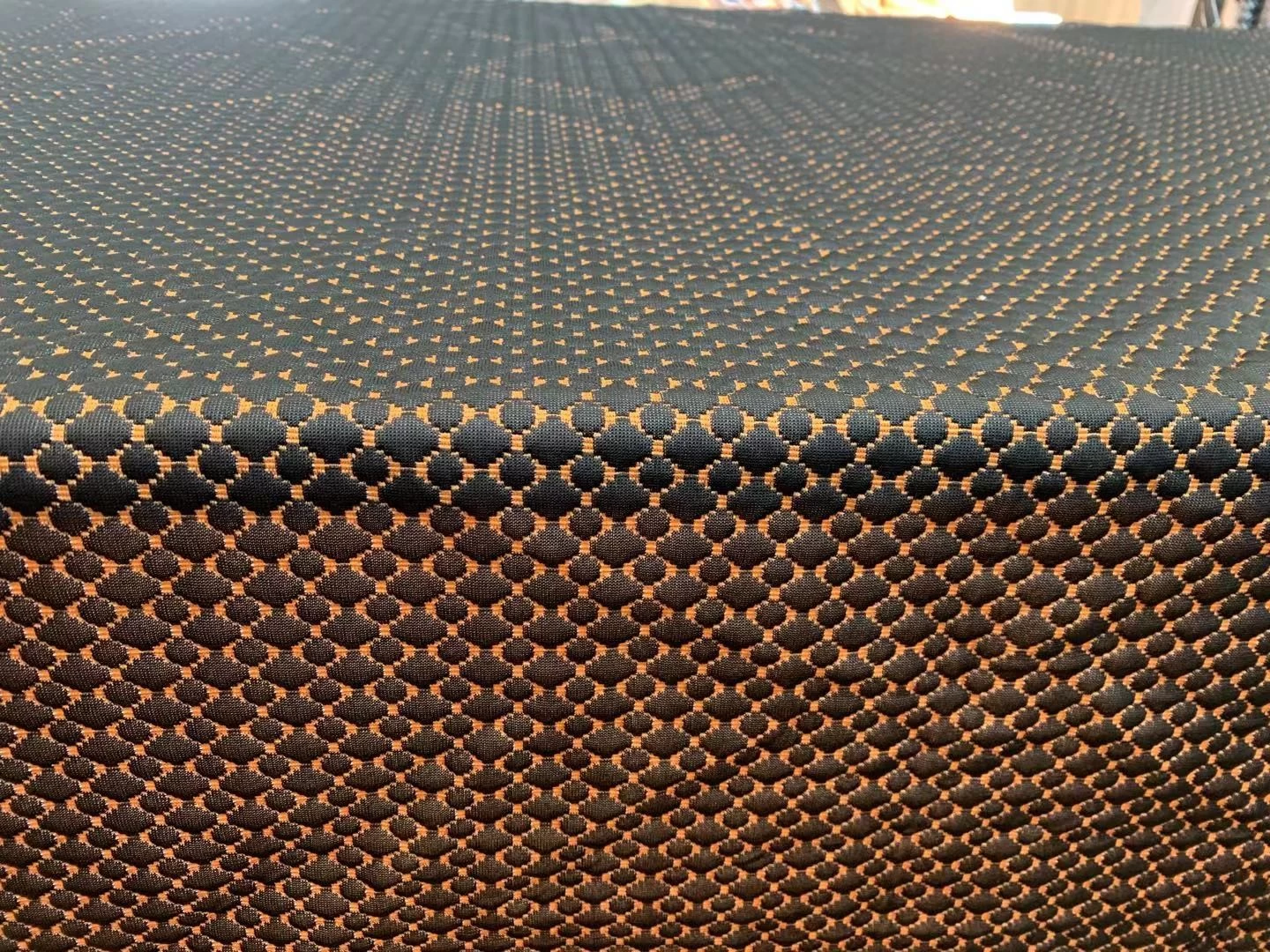 copper hemp jacquard latex foam  fabric