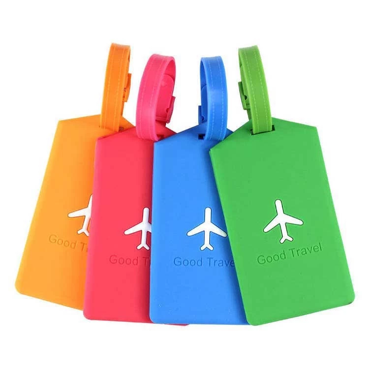 Vente en gros personnalisée d'étiquette de bagage de compagnie aérienne de souvenir de silicone de PVC souple