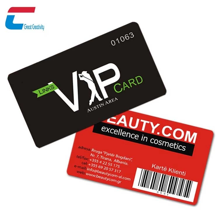 Tamanho do cartão de crédito impressão personalizada PVC cartão de sócio cartão de visita atacado