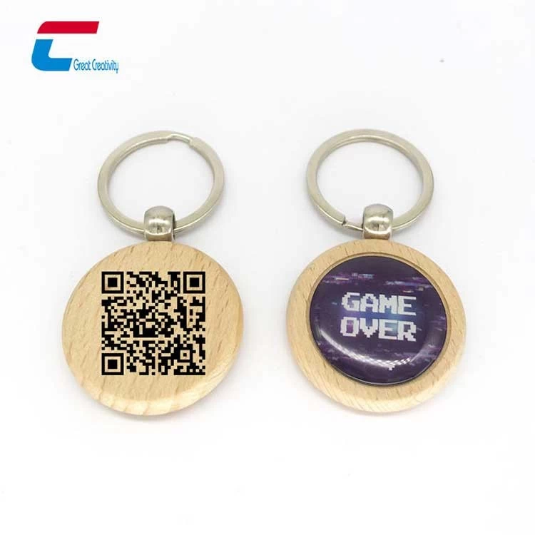 Etiqueta de llave RFID de madera programable Llavero de epoxi NFC Llavero al por mayor