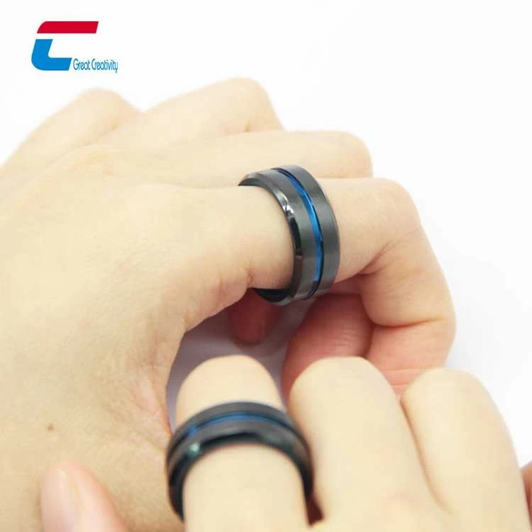 Contactless Ceramic /Stainless Steel NFC Rings Tag RFID Smart Ring Tag Wholesale