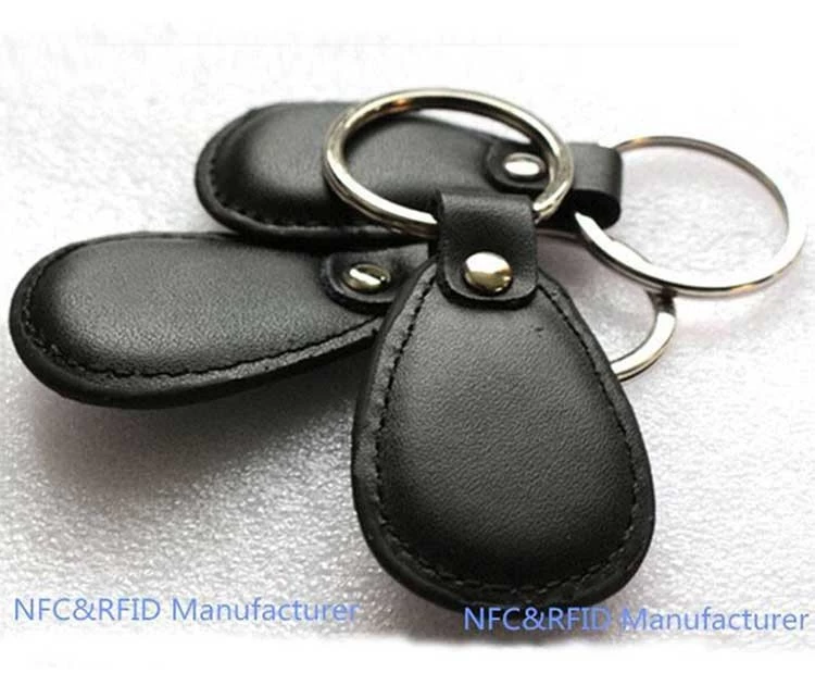 Programmable NFC Leather Keychain  RFID Keyfob Wholesaler