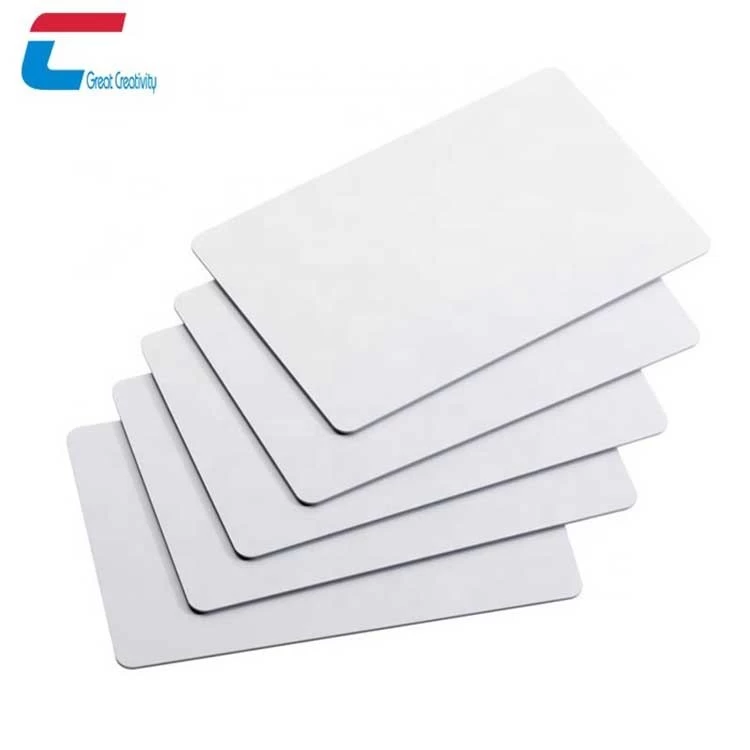 Cartão de PVC de plástico brilhante imprimível preto em branco identificação comercial cartão de PVC atacado