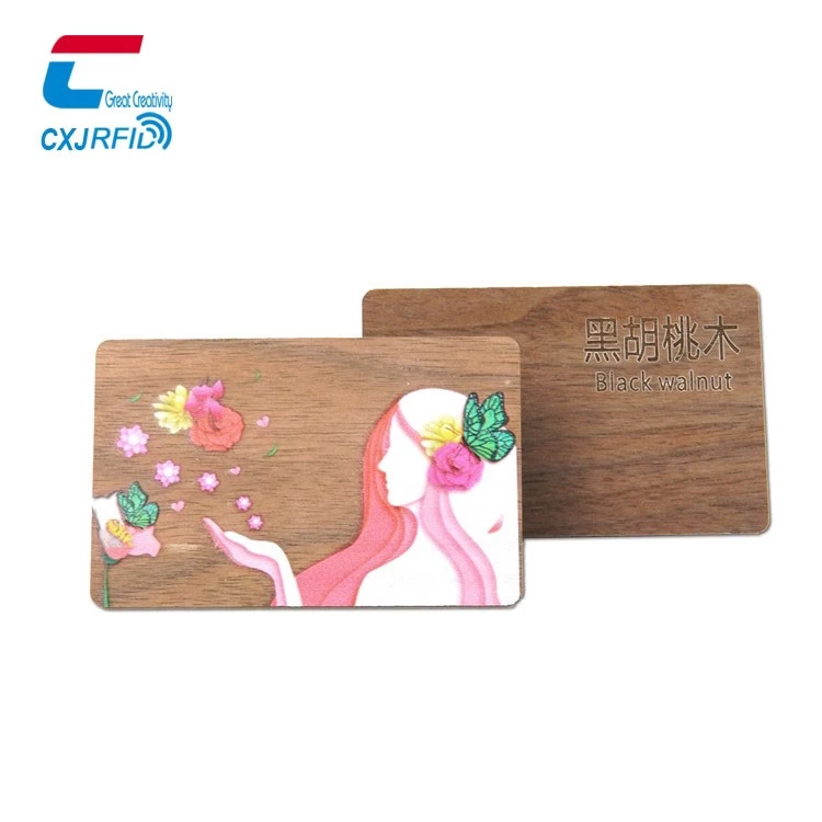 Carte en bois vierge en bambou RFID Fashion Carte en bois NFC en gros