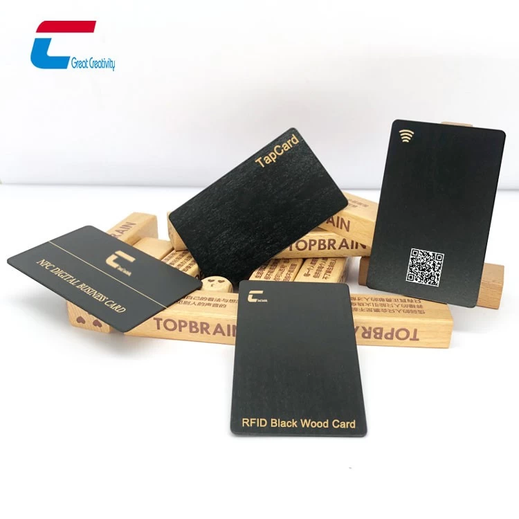 Cartão de madeira em branco de bambu moda RFID cartão de madeira NFC atacado