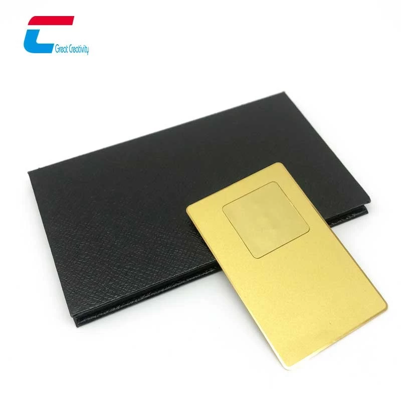 Etched Logo 24K Gold QR Code Metal NFC Smart Business Card