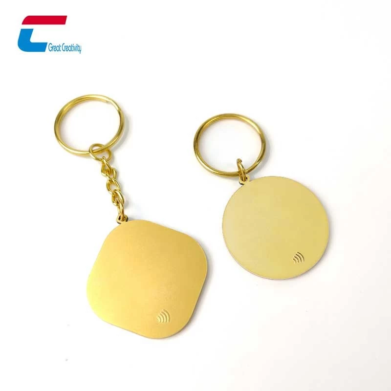 NFC 24K Gold Metal Key Chain NFC Tag Business Card Manufacturers