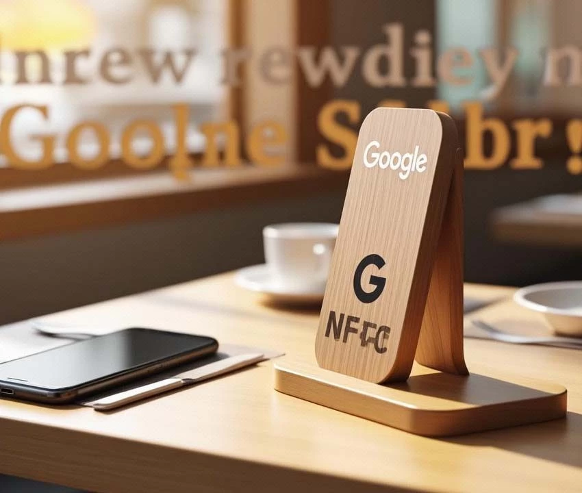 Google Review NFC Wood Stand