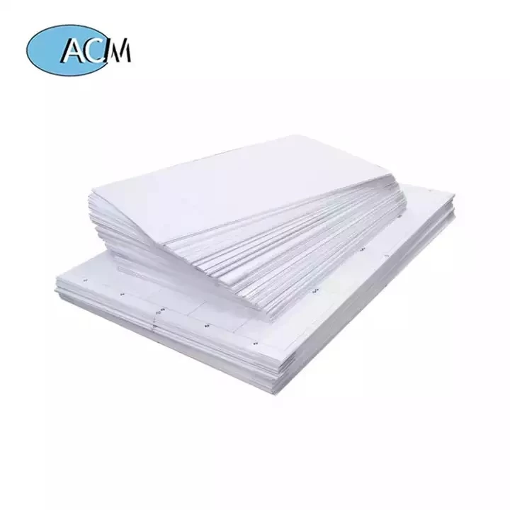 RFID UHF Inlay Sheets Manufacturer Antenna Label Customized Size A4 Layout 13.56MHz White RFID Card PVC Prelam Inlay Sheet