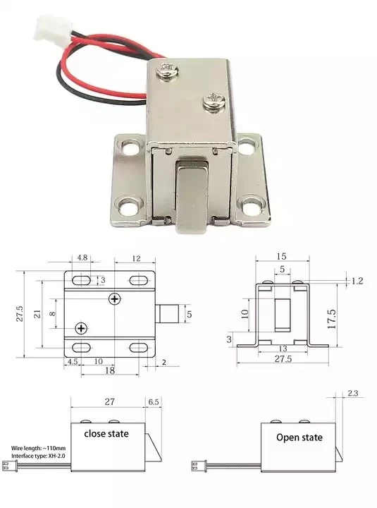 Small electromagnetic lock DC6V 12V mini electric bolt lock Release Assembly Access Control Electric lock