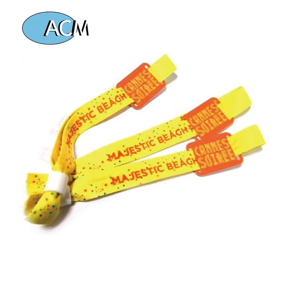 High quality woven fabric bracelet custom polyester festival elastic wristband for events