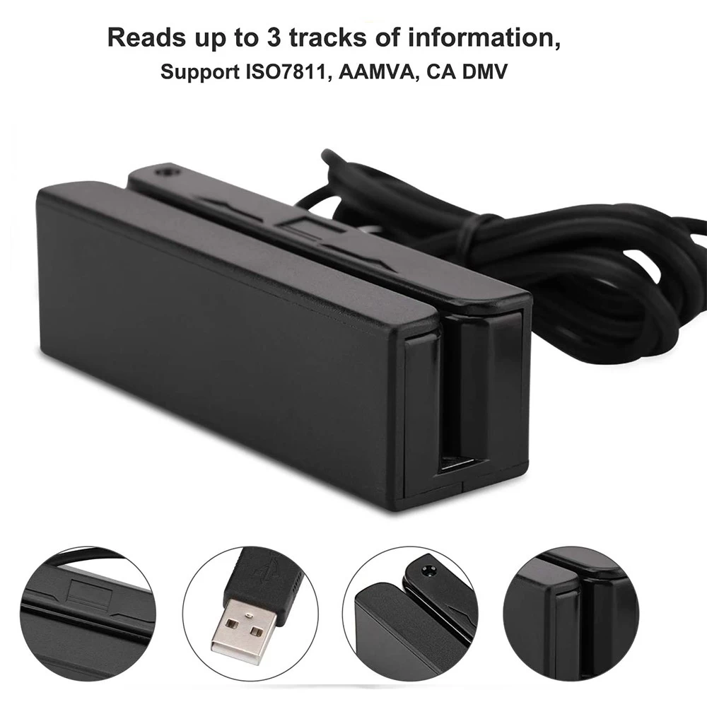 Portable USB Magnetic Stripe Credit Card Reader 3 Tracks Swipe
