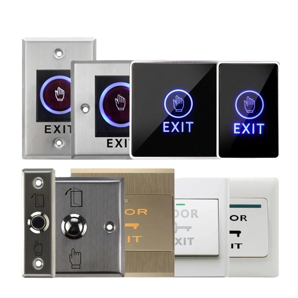 Door Exit Push Button Release Switch Opener NO COM NC LED light Door Access Control System Entry Open Touch