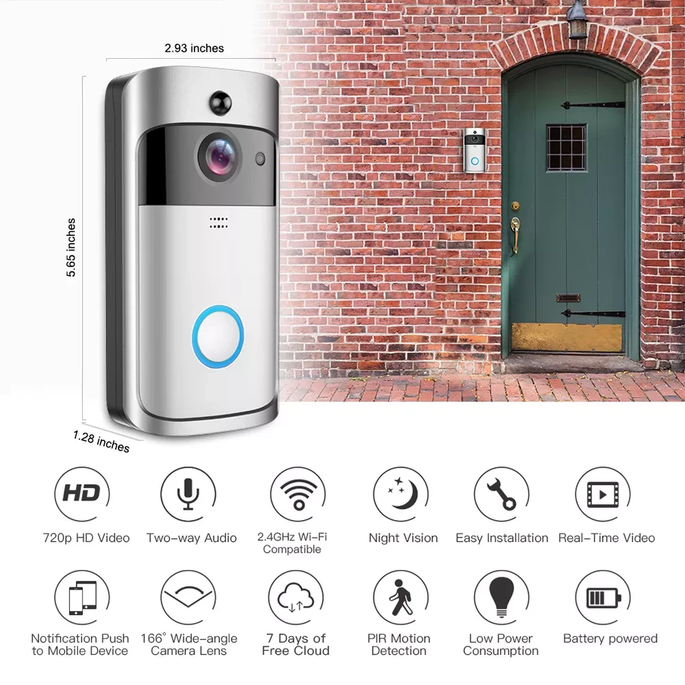 High Quality Wifi Doorbell Camera V5 Night Vision 1080P Ring Video Wireless Door Bell Cam