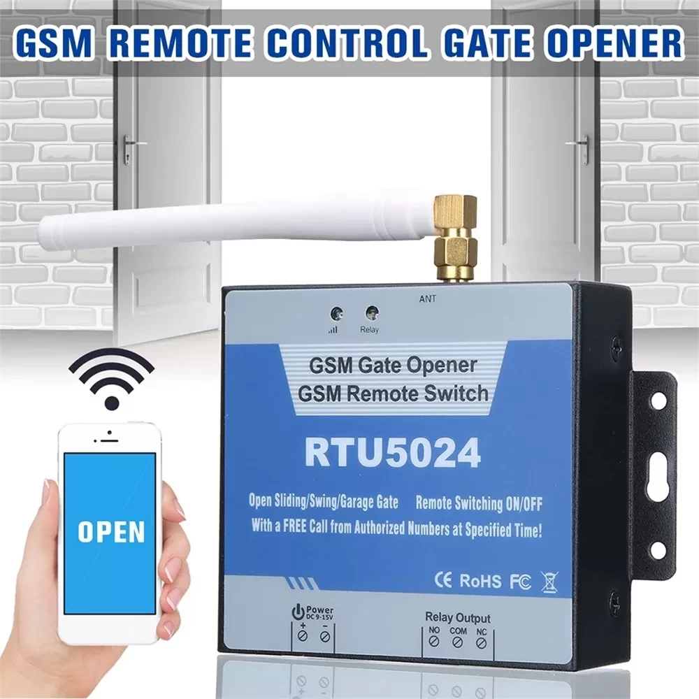 GSM Gate Opener Relay Switch Wireless Remote Control Door Access Long Antenna Free Call 850/900/1800/1900MHz Door Opener