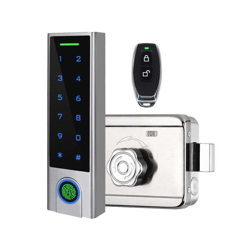 China Touchscreen Smart Doorlock Waterproof Outdoor Gate Rim Lock Fingerprint Door Lock Digital Keypad Code Electronic Lock manufacturer