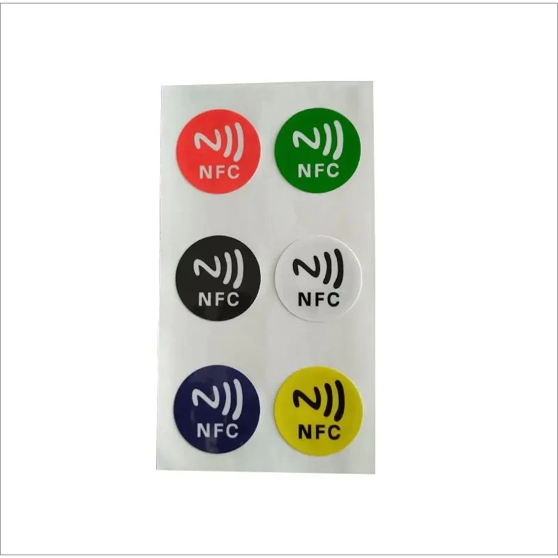 6Pcs PET Material NFC Stickers Smart Adhesive Ntag213 Tags For All Phones  NFC Tag Instantly Shares Social Media Color Random