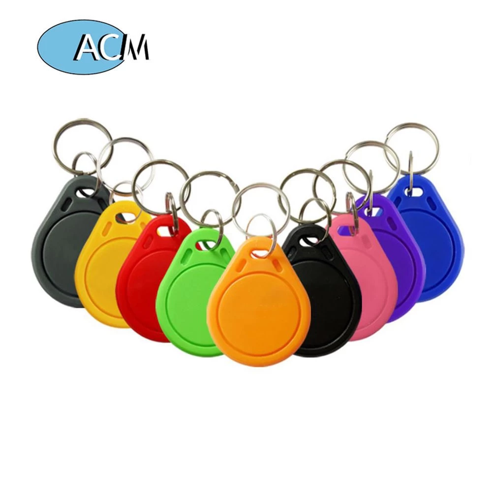 China Rewritable Writable 125KHz 13.56MHz Waterproof ABS RFID Keyfobs with Keychain manufacturer