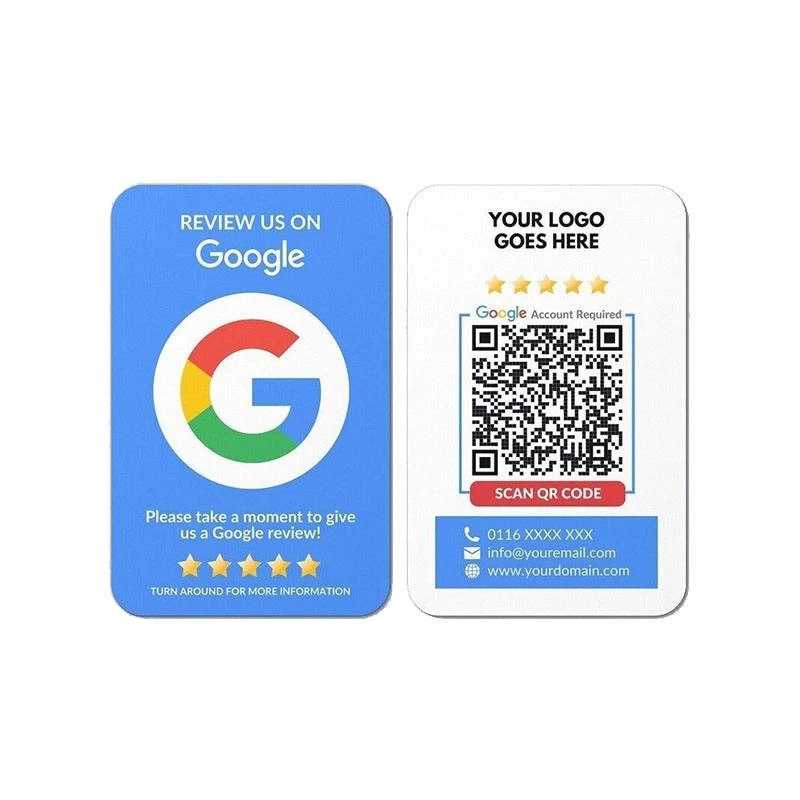 China Custom Printing Nfc Chip Google Reviews Card Pop Up amazon Review Card Nfc tag213 215 216 Google play gift card manufacturer