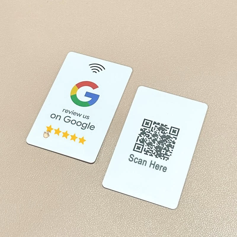 الصين بطاقة عمل بلاستيكية مخصصة لوسائل التواصل الاجتماعي من نوع NFC Chip لمراجعة Google الصانع