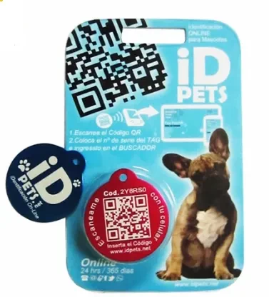 China Smart Touch NFC NTAG213/NTAG216 chip unit QR code finds pet ID tag funny collar anti-lost pet Epoxy tag for cat dog manufacturer