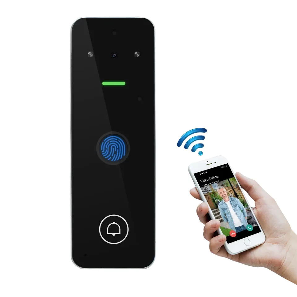 China Newest Smart Doorbell Full duplex voice intercom, Tuya WiFi Video Intercom Access Control with Fingerprint Scanner manufacturer