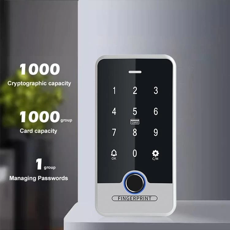 China Full Touch Screen Rfic/Rfid Waterproof Ttlock Smart Fingerprint Controller Password Keypad Door Access Control manufacturer