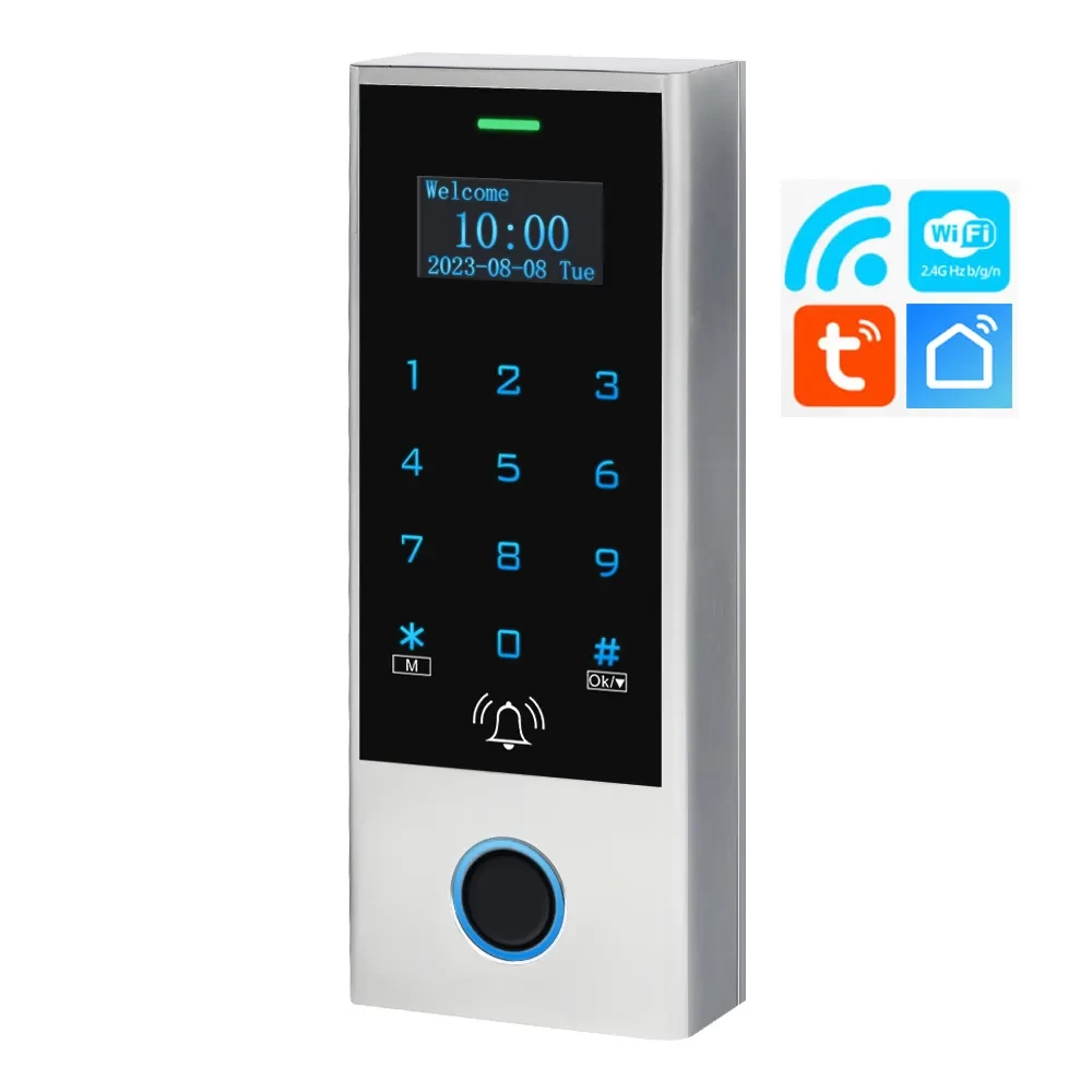 China Outdoor IP65 Tuya Smart Access Control Metal Casing OLED Display RFID Reader 13.56MHz Touch Keypad With OLED manufacturer