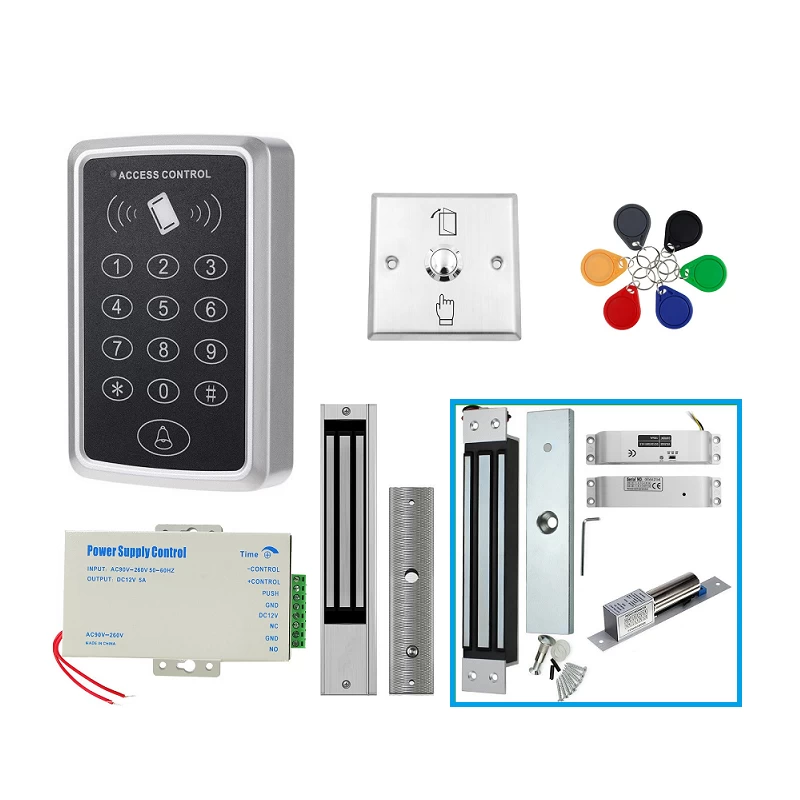 China Hot sale Plastic keypad access controller Electric Magnet Lock 180KG/280KG Exit Button RFID tags Access Control System Kits manufacturer