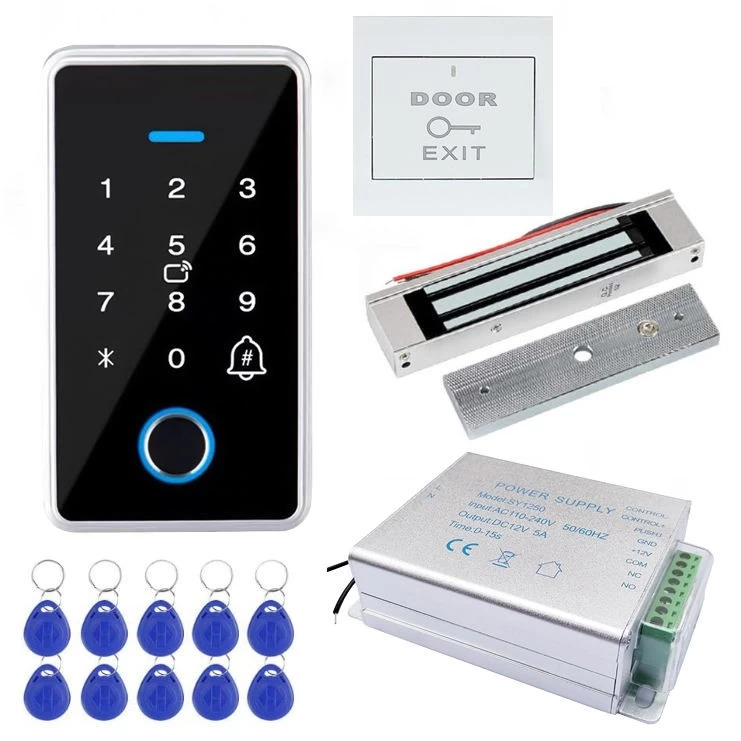 China Cheap Electromagnetic Lock Set 180KG IP68 3A Power Supply Electric Magnetic Lock Set Door Access Control System Maglock Door Set manufacturer