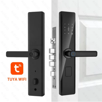 China Aisuo Face Recognition Handle Intelligent Electronic Magnetic Security Fingerprint Keyless Ttlock Tuya Digital Door Smart Lock manufacturer