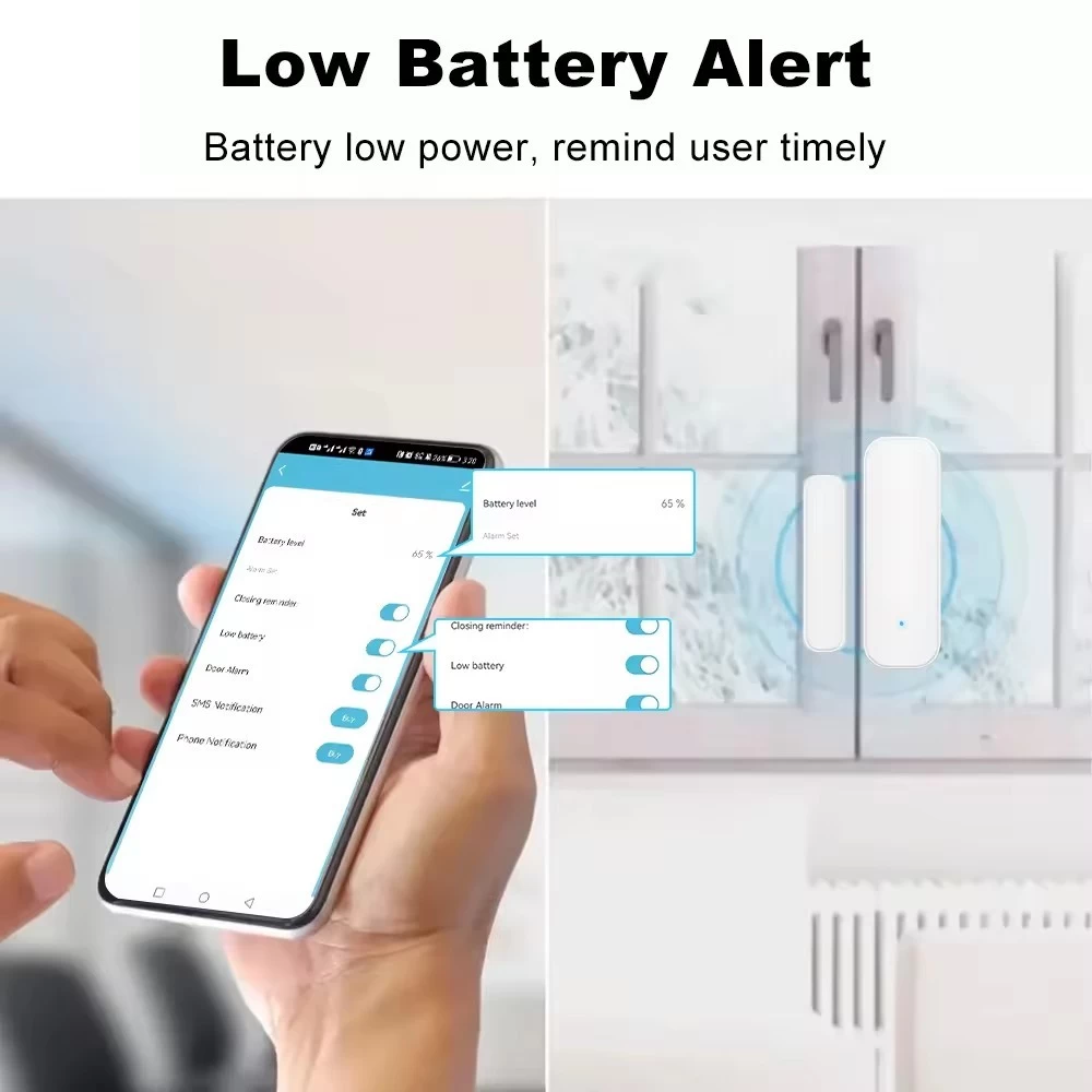 2,4G WIFI Tuya Drahtlose sicherheit Alarm sensor AAA batterie betrieben Detektor Für Tür Fenster sicherheit