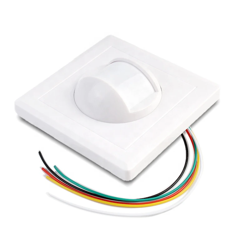 白色 ABS 外壳有线 DC9-16V 被动 PIR 红外运动探测器，带进口传感器，用于安全报警系统