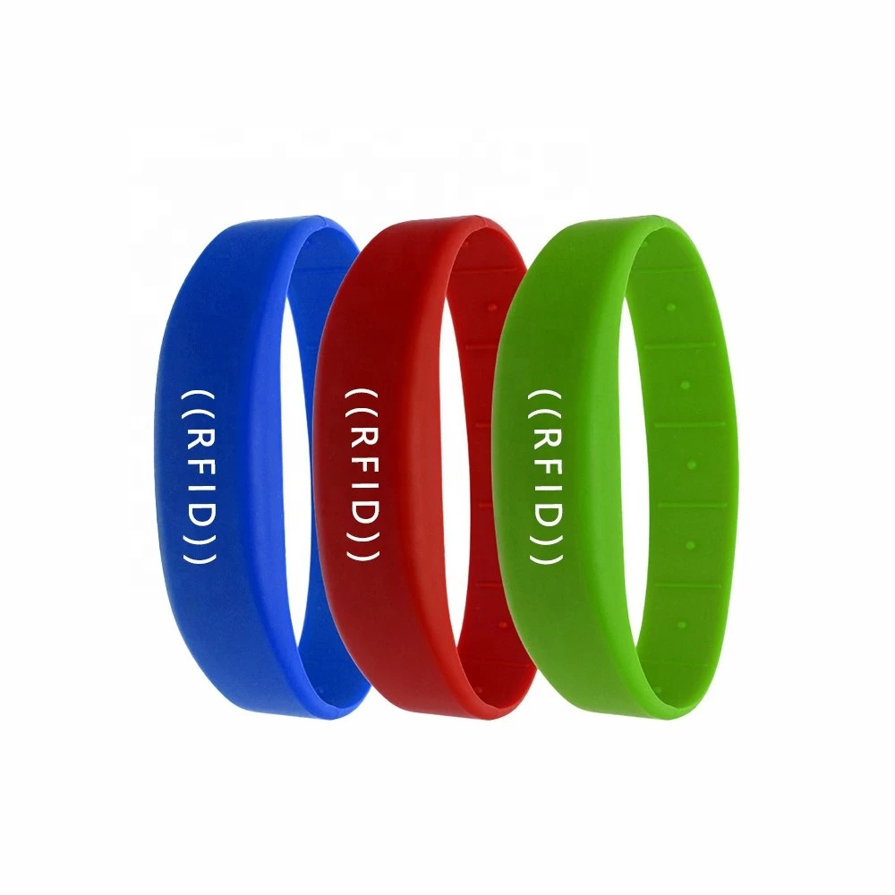 China Passive Contactless 13.56mhz RFID Reusable Silicone NFC Wristband manufacturer