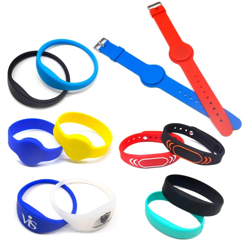 China Custom waterproof nfc silicone bracelet 125khz silicone wrist band nfc 13.56mhz rfid rubber wristband manufacturer